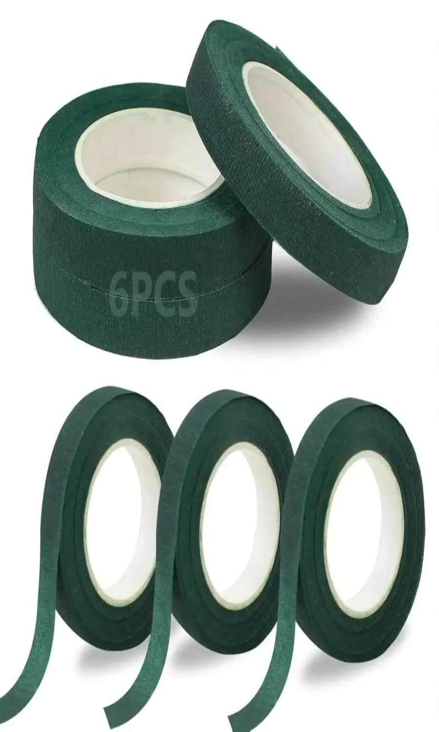 Floral Tape Green - 2026 6 Roll Floral Tape 1\/2inch