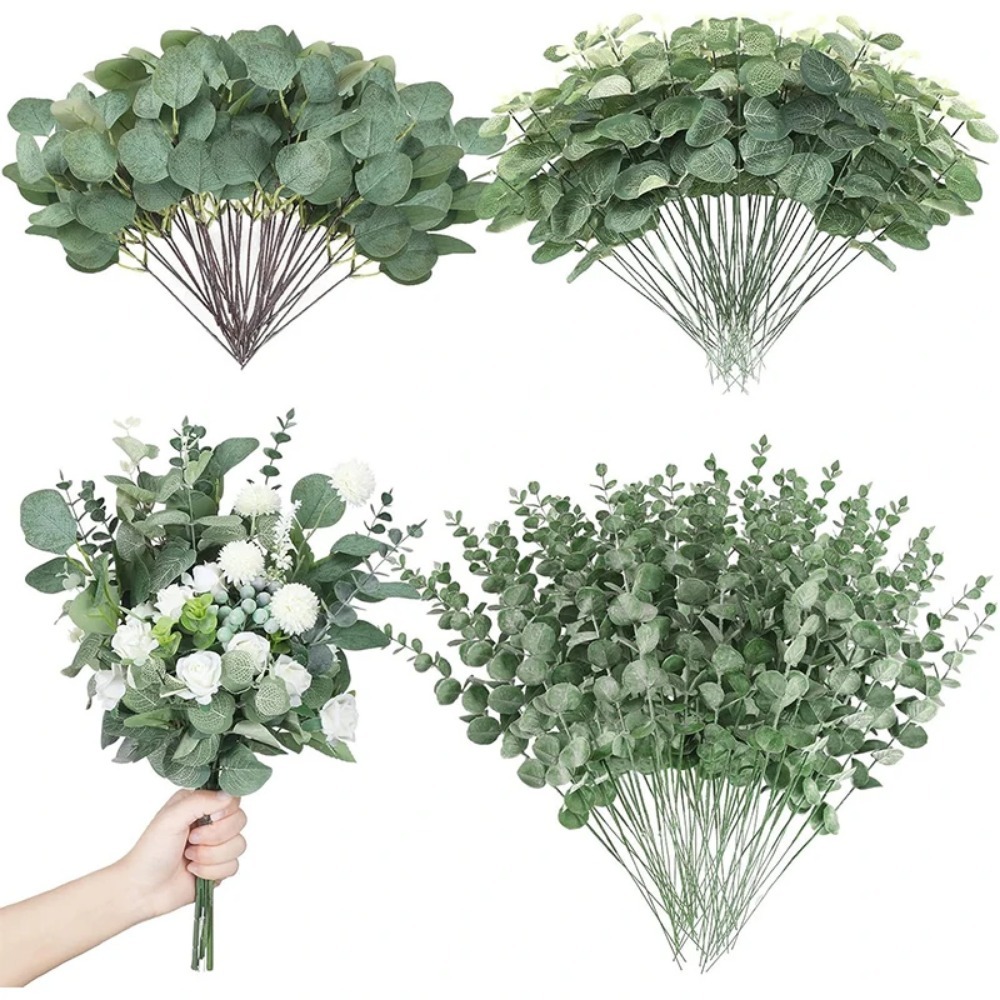 Palm Leaf Dried - 5/10/20Pcs Artificial Eucalyptus Leaf Stems Green
