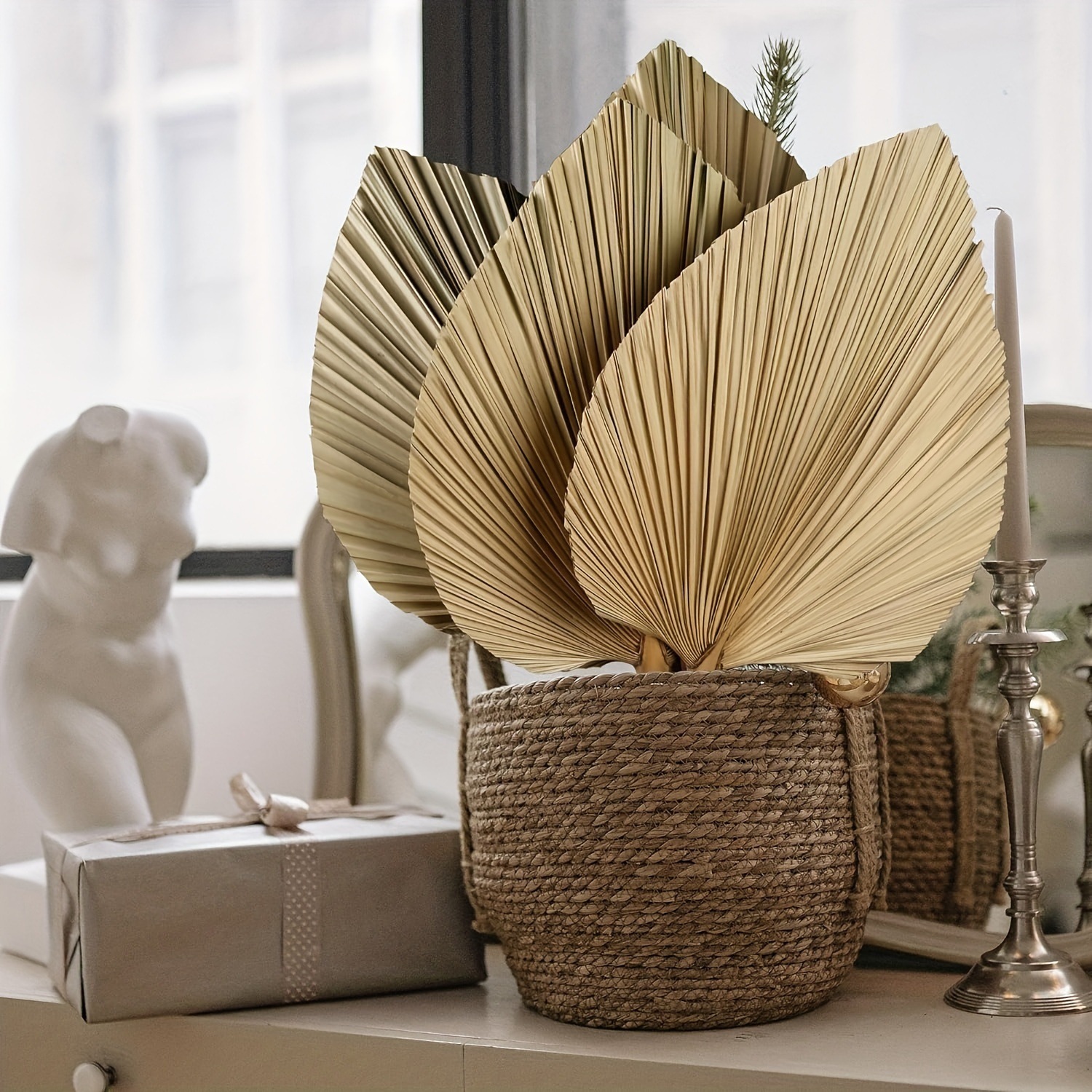 Palm Leaf Dried - 3 PCS Natural Dried Palm Leaves