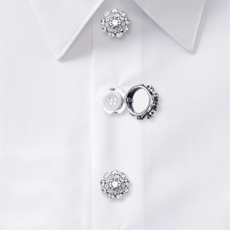 Shirt Button Box Rhinestone Bu - Flower Frog Pin ulasan dan harga