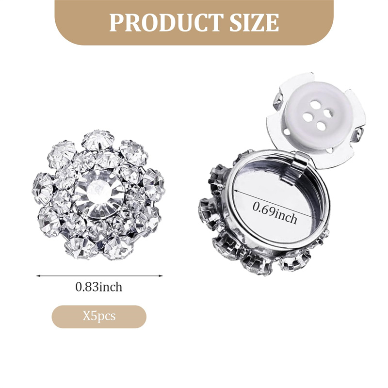 Shirt Button Box Rhinestone Bu - Flower Frog Pin ulasan dan harga