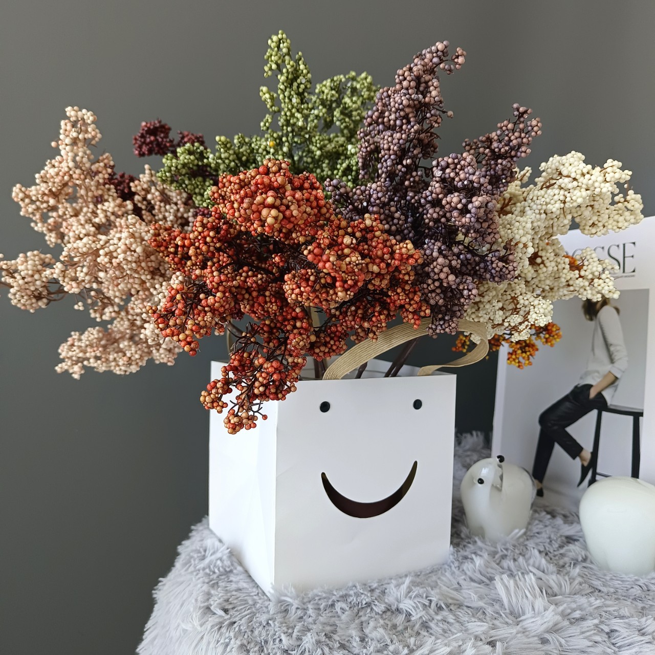 1/3pcs Artificial Flowers Plan - Palm Leaf Dried ulasan dan harga