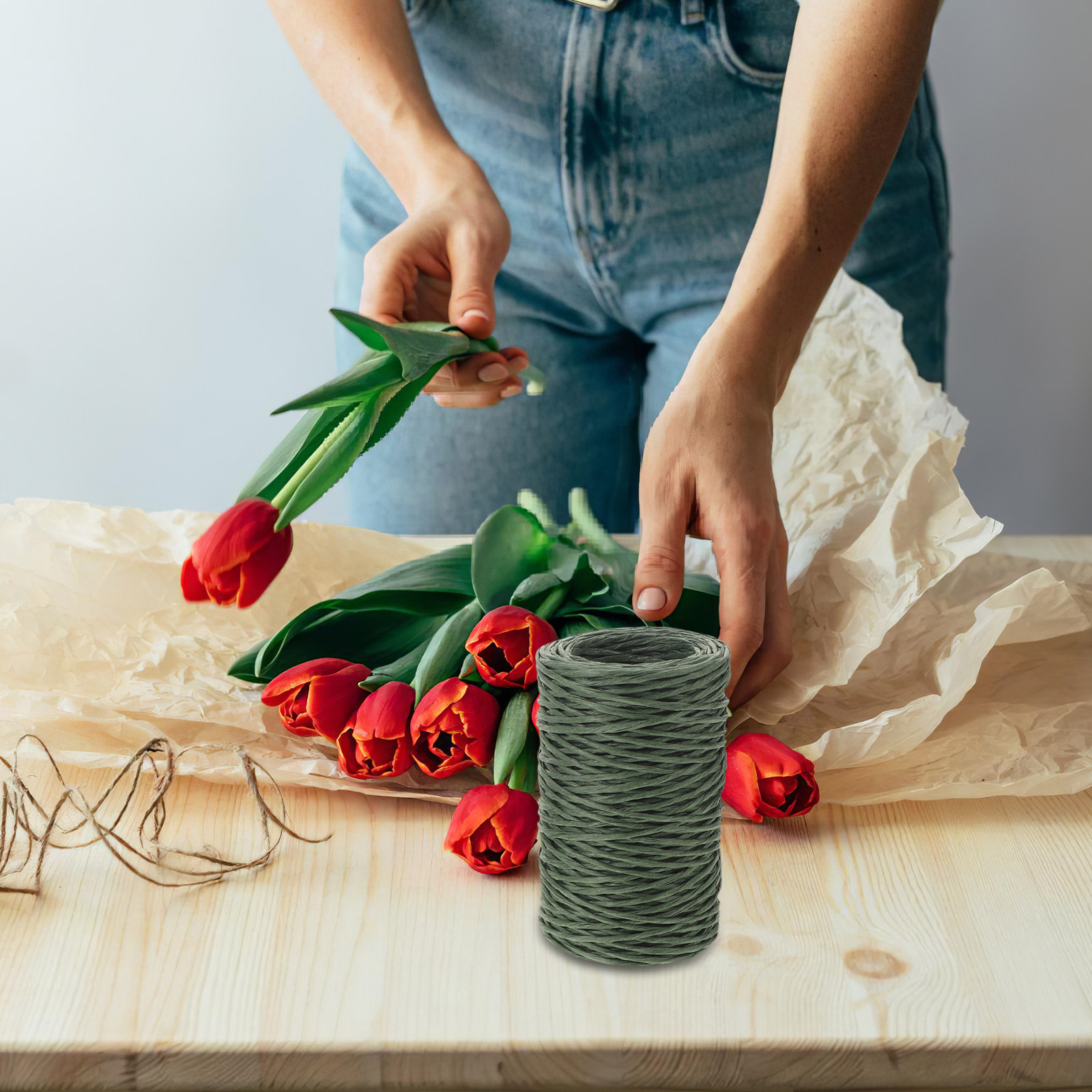2 Rolls Paper Covered Florist  - Wire Stem Florist ulasan dan harga