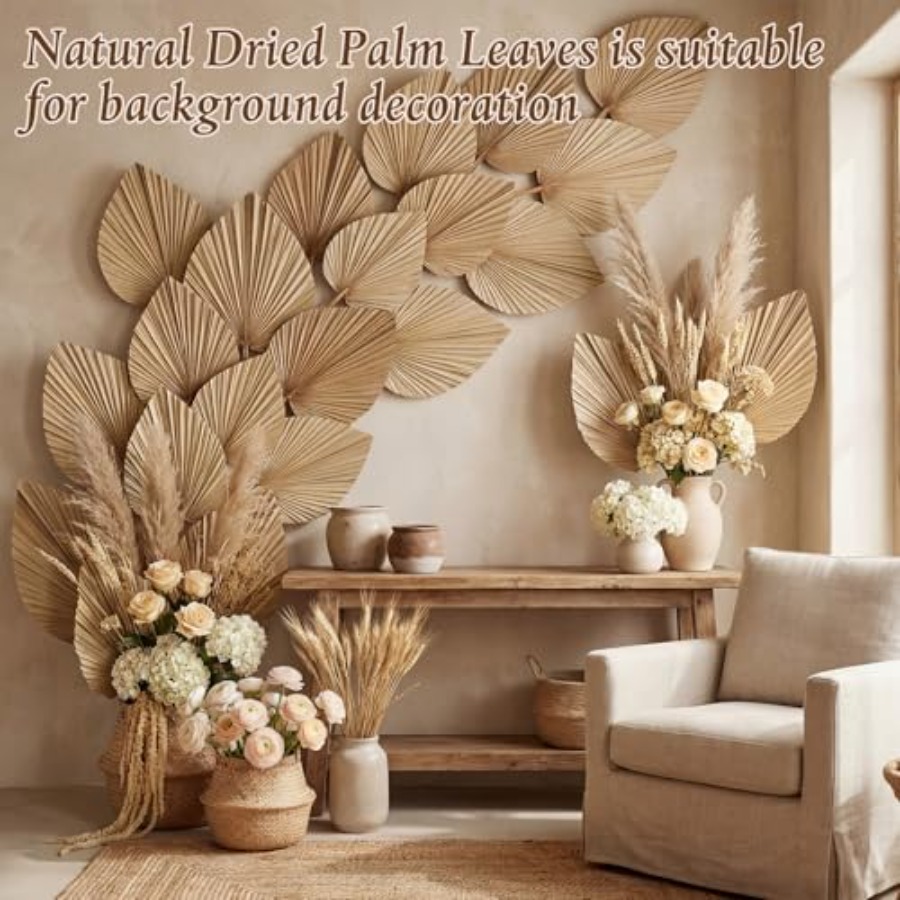 24 Pcs Dried Palm Leaves Artif - Palm Leaf Dried ulasan dan harga