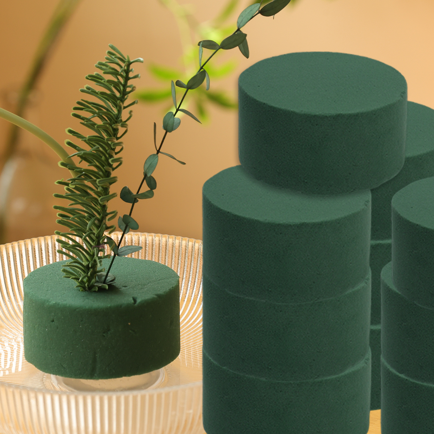 Green Floral Foam Blocks Round - Floral Foam Oasis ulasan dan harga