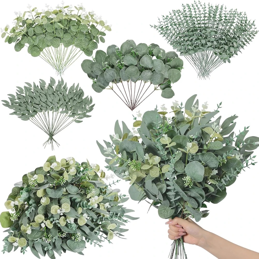 20pcs Eucalyptus Leaves Stems  - Palm Leaf Dried ulasan dan harga