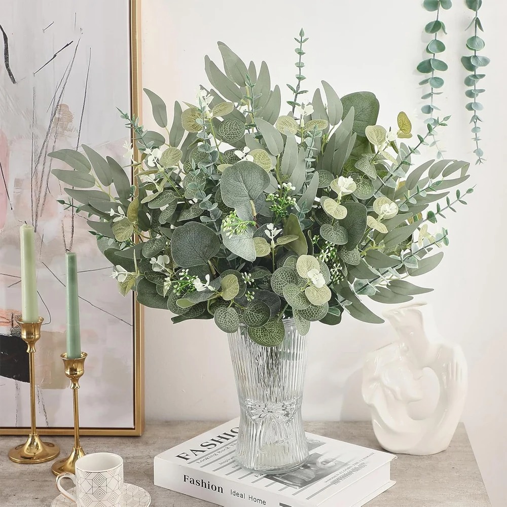 20pcs Eucalyptus Leaves Stems  - Palm Leaf Dried ulasan dan harga