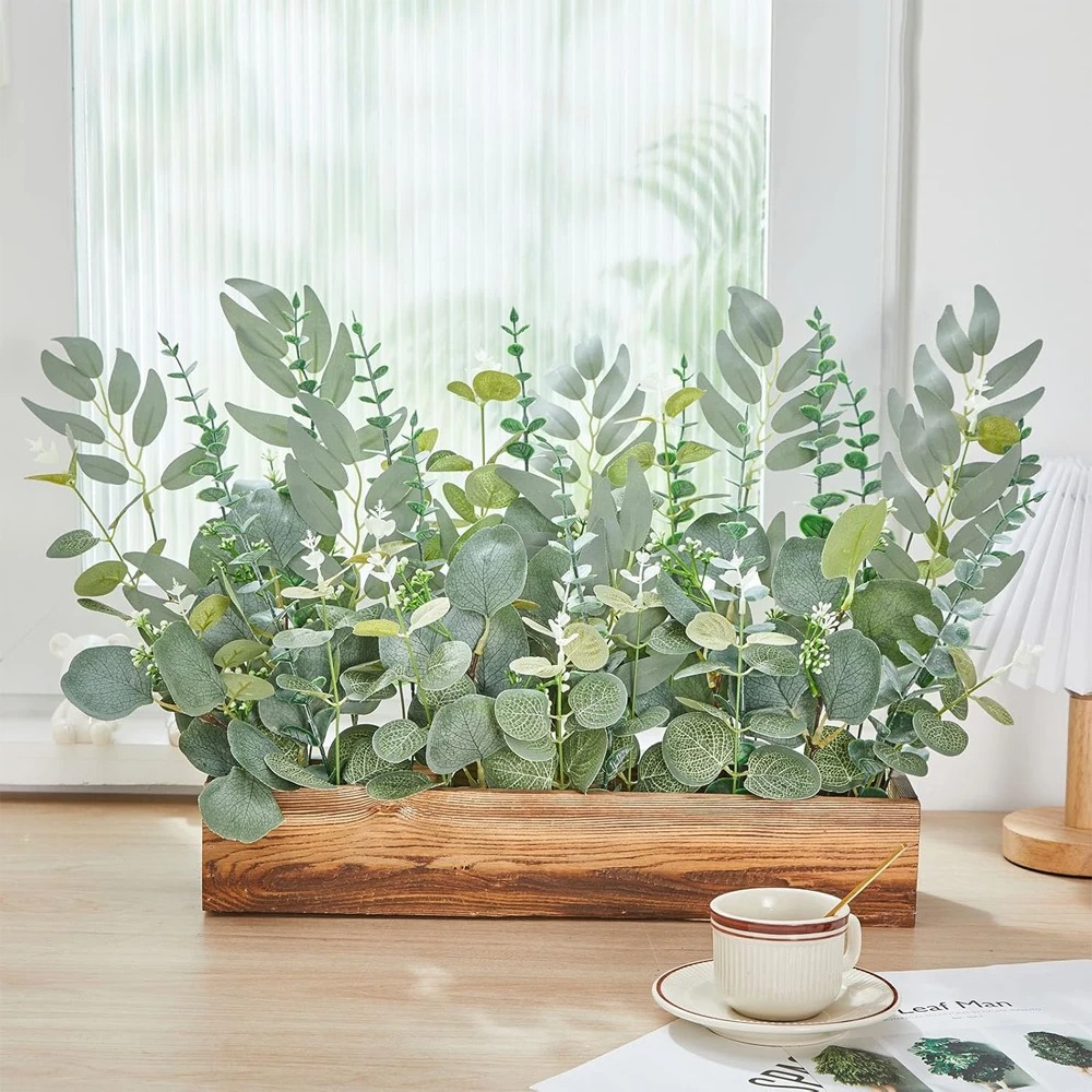 20pcs Eucalyptus Leaves Stems  - Palm Leaf Dried ulasan dan harga