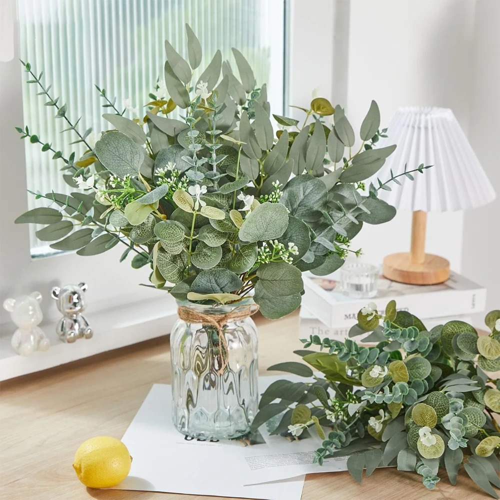 20pcs Eucalyptus Leaves Stems  - Palm Leaf Dried ulasan dan harga