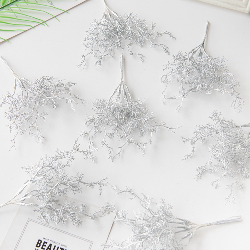 6Pcs Artificial Plants Golden  - Palm Leaf Dried ulasan dan harga