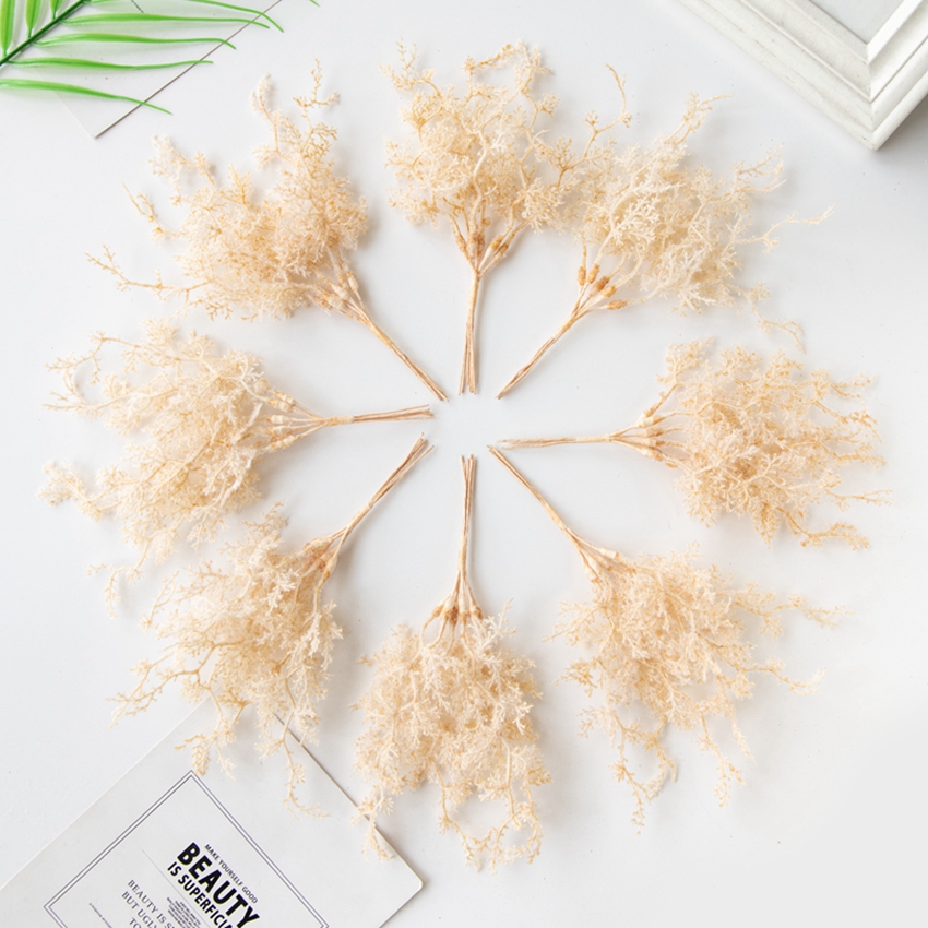 6Pcs Artificial Plants Golden  - Palm Leaf Dried ulasan dan harga