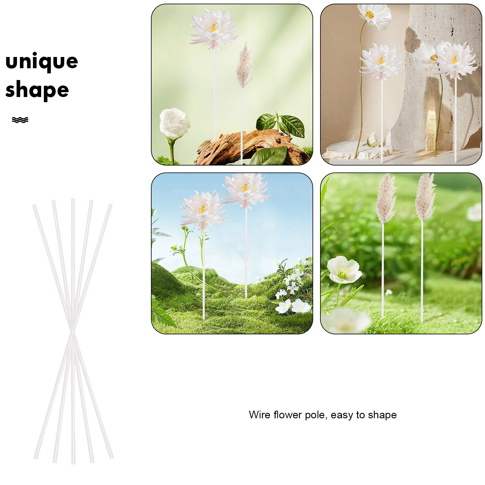 40Pcs Thick Floral Wire Stems  - Wire Stem Florist ulasan dan harga