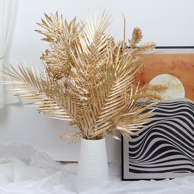 95CM Gold Artificial Plants Eu - Palm Leaf Dried ulasan dan harga