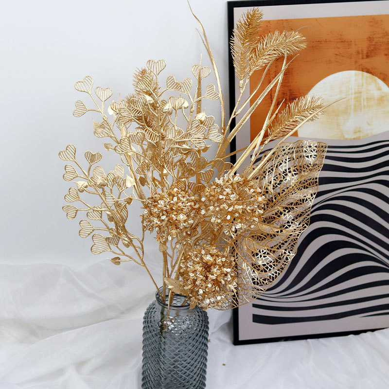 95CM Gold Artificial Plants Eu - Palm Leaf Dried ulasan dan harga